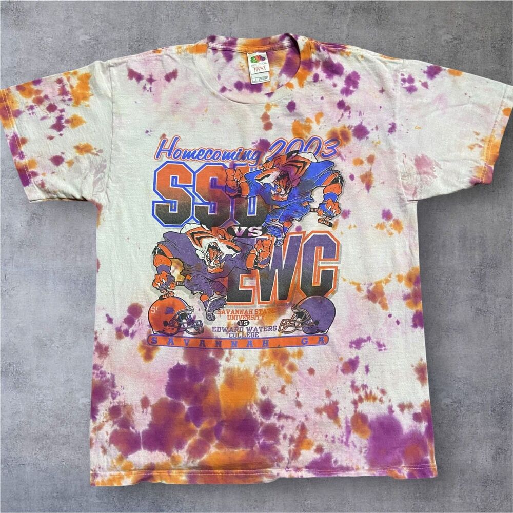 Fruit Of The Loom Vintage Y2K Savannah State Homecoming Dyed Tee Unisex Large